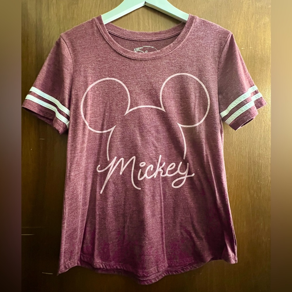 Disney Mickey Jersey Tee in Burgundy - Medium